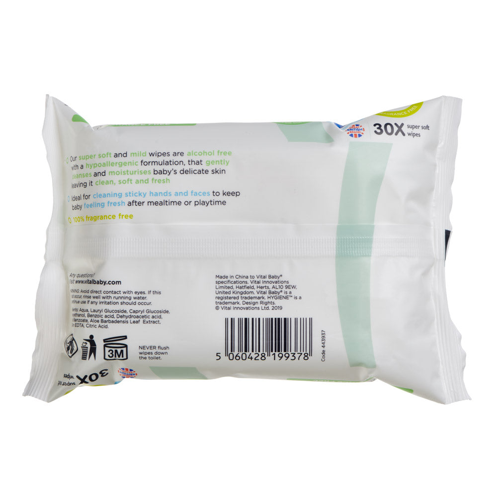 biodegradable super soft hand & face wipes fragrance free