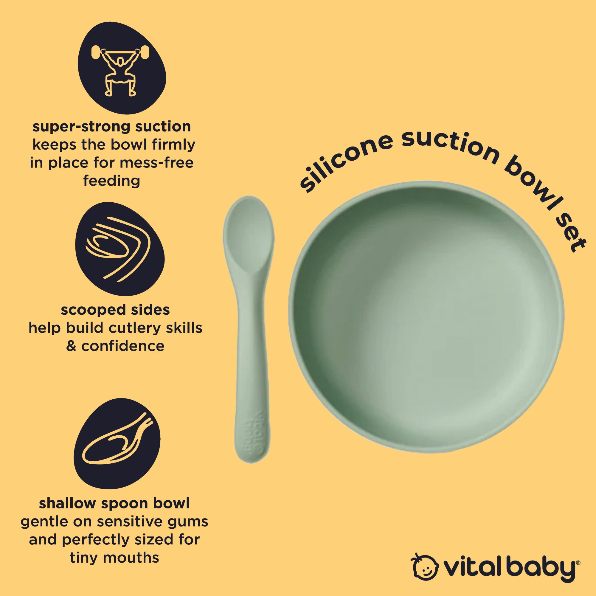 silicone suction bowl set